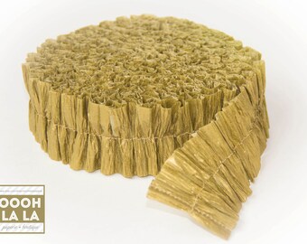 MADE TO ORDER Gold Single-Layer Ruffled Crepe Paper Streamers/Garland