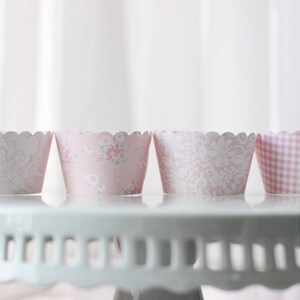 MADE TO ORDER Pretty In Pink Cupcake Wrappers Set of 12 image 2