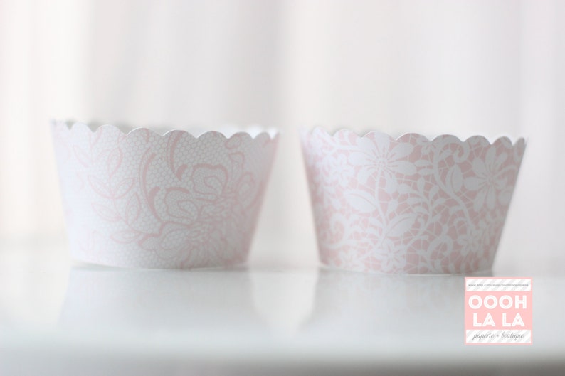 MADE TO ORDER Pretty In Pink Cupcake Wrappers Set of 12 image 4