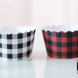 MADE TO ORDER Set of 100 Buffalo Plaid/Check Cupcake Wrappers image 2