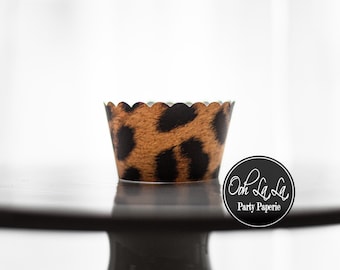 MADE TO ORDER Cheetah Cupcake Wrapper- Set of 12