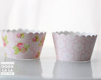 MADE TO ORDER Precious and Pink Cupcake Wrappers- Set of 12