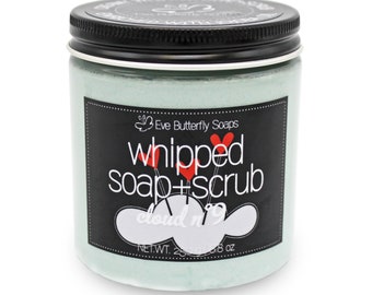 51.60 EUR/1 kg Whipped Soap+Scrub "Cloud Nr. 9" - Cremeseife | Dusch Peeling,  Zucker Peeling, Duft nach Rose, Jasmin & Lilie