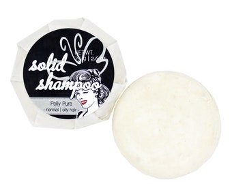 132,- EUR/1 kg Vaste shampoo "Polly Pure" - vaste vaste shampoo (sulfaatvrij) | ongeparfumeerd, met kaolien (witte klei)