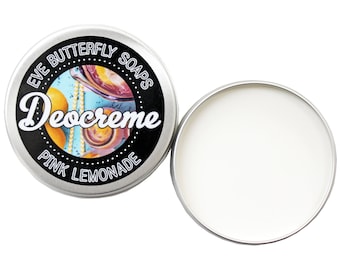 Deodorant Cream "Pink Lemonade" - Travel Size 10 g or Regular Size 50 g | aluminum-free, pink grapefruit, lemon drops