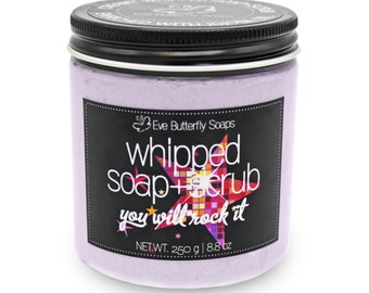 51.60 EUR/1 kg Whipped Soap+Scrub "You will rock it" - Cremeseife mit Peeling | Dusch Peeling, Duft nach Blaubeeren und Himbeeren