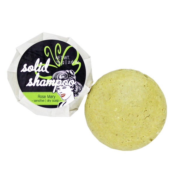 132.- EUR/1 kg Solid Shampoo "Rose Mary" - fester Shampoo Bar (sulfatfrei) | mit grüner Tonerde & ätherischem Rosmarinöl