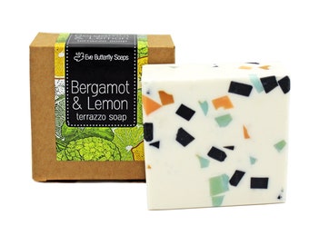 65.83 EUR/1 kg Terrazzo Seife "Bergamot & Lemon" | mit zitrusfrischem Duft nach Bergamot und Zitrone