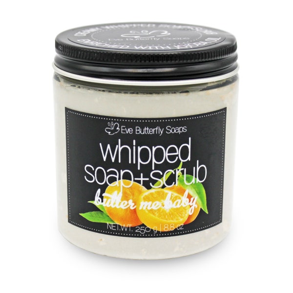 51.60 EUR/1 kg Whipped Soap+Scrub "Butter me Baby" - Cremeseife mit Peeling | Dusch Peeling, Zucker Peeling, Mandarinen Duft