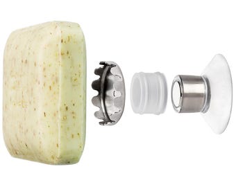 Savont Magnetische Zeephouder - laat de zeep drijven, voor zeepstukken tot 150 g, magneetuitvoering: sterk (wordt geleverd zonder zeep)