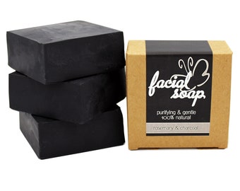 74.17 EUR/1 kg Gesichtsseife "Rosemary & Charcoal" | Kohleseife, Activated Charcoal, Facial Soap