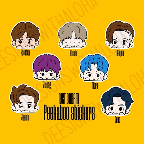 nct dream cafe peekaboo 2 stickers for deco water bottles etsy