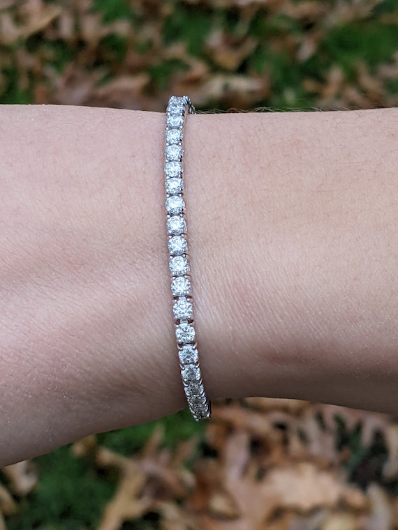 18k White Gold Plated Tennis Bracelet 3MM With Round 