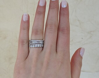 White gold ring stack deals
