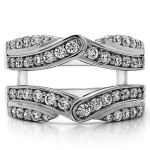 3/4 CT Infinity Bypass Engagement Ring Guard With Cubic Zirconia in ...