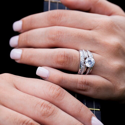 Cathedral Style Ring Guard Enhancer Sterling Silver Prong Etsy