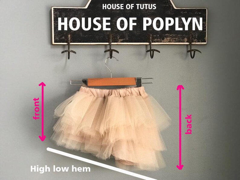 3 tiered Latte tulle skirt girls kids bridesmaid skirt valentines skirttutu high low hem tutu mommy and me matching engagement skirt