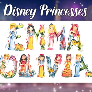 all disney princesses and princes names