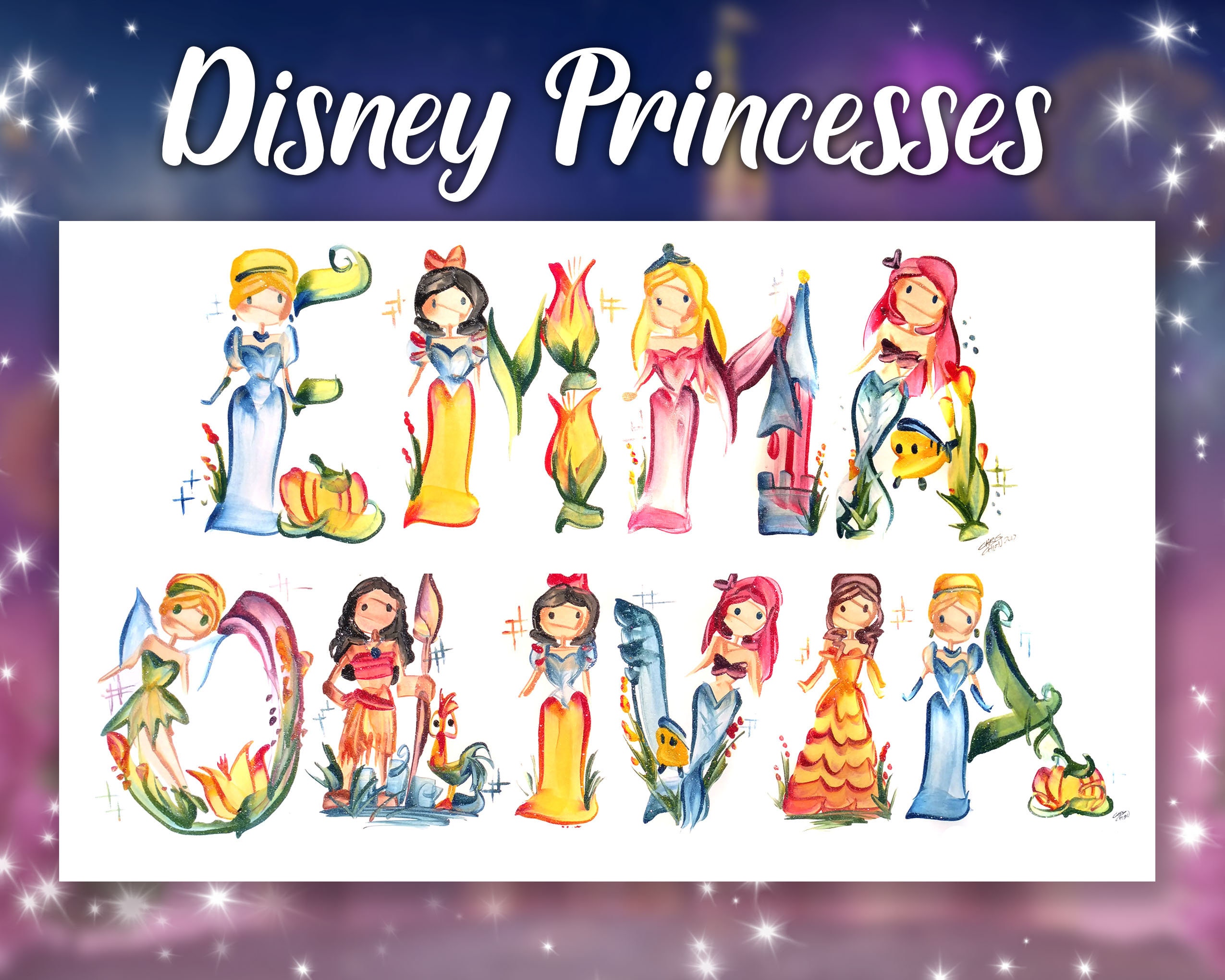 Disney Princess Name Painting Name Art Letter Art Name - Etsy Disney Princess Name Painting Name Art Letter Art Name - Etsy