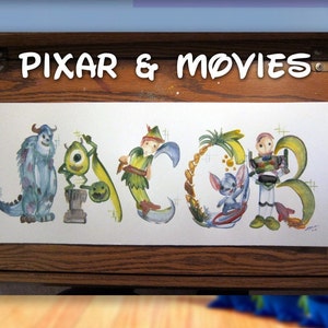 Custom Pixar Name Painting: Hand-Painted Letter Art
