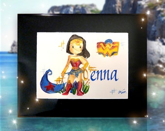 Wonder Woman Gift / Personalized Name Art