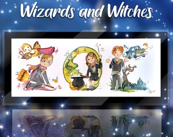 Wizards and Witches School Name Painting