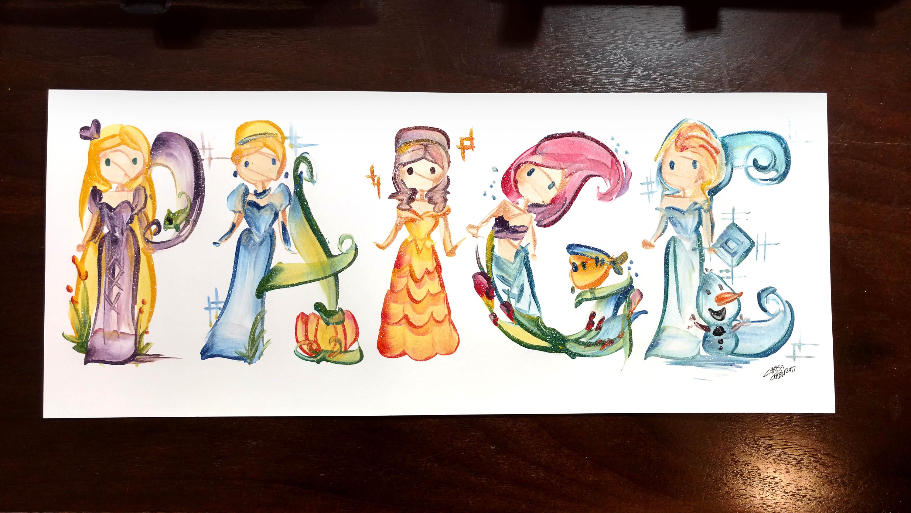Disney Princess Name Painting | Name Art | Letter Art | Name Letters - Etsy, image size:3000x1688