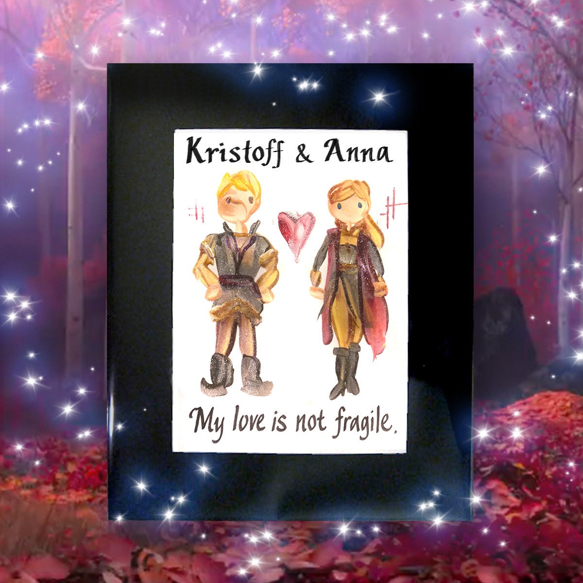 Frozen 5x7 Pintura de nombre personalizada - Elsa, Anna, Kristoff / Name  Art - Etsy México, image size:1200x1200