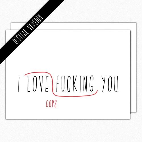 Valentine Card Printable. Printable Valentine Cards Naughty. Digital Download. Instant Download . Proofreader's Mark I fucking love you