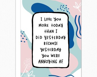 Love You More Card Etsy