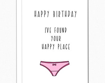 Boyfriend Birthday Card - Naughty Birthday Card For Boyfriend - Birthday Card For Husband - Birthday Card For Him - Funny - Happy Place 056