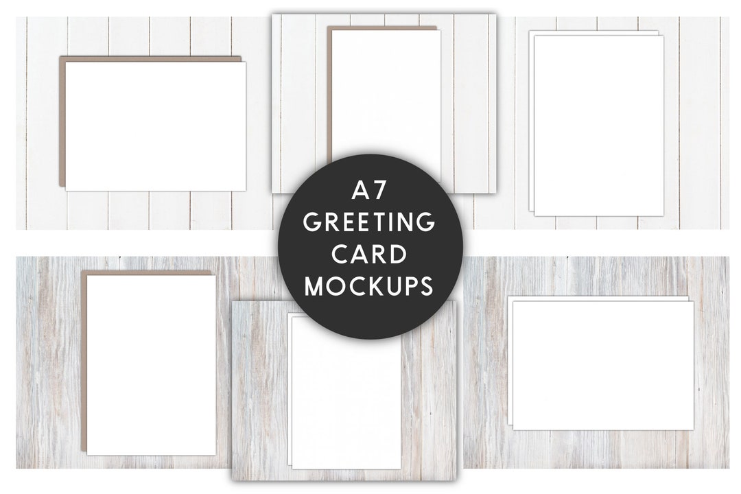 A7 Greeting Card Mockups. Instant Download. 5x7 Card Mockup. Minimal ...