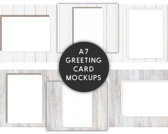 A7 Grußkarten Mockups: 5x7 Minimal Flatlay (Instant Download)