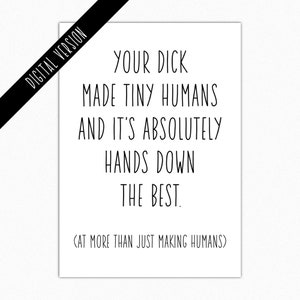 Naughty Digital download Funny Father's day Card For Husband From Wife. Printable Father's Day Card. Tiny Humans NOT a shipped physical card