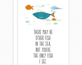 Love Cards For Him. Anniversary Card. Romantic Card. Boyfriend Card. Card For Girlfriend. Card For Fisherman. Only fish in the sea 332