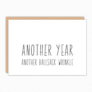 Funny Birthday Card For Brother. For Men. For Him. Brother Birthday Card. Another Year Another Ballsack Wrinkle 060