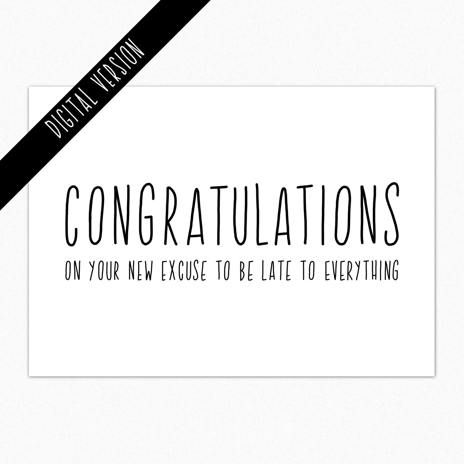 Printable New Baby Card. DIY Baby Congratulations Card. Funny - Etsy printable-new-baby-card-diy-baby-congratulations-card-funny-etsy