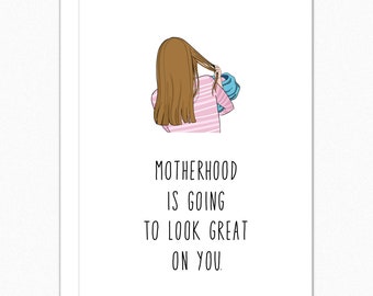Funny Baby Shower Card: Pregnancy Congrats Gift for Mom