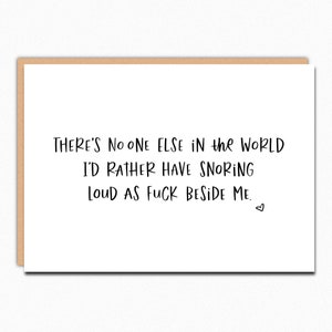 Funny Valentines Day Card. Valentine Card For Boyfriend Girlfriend. Funny Anniversary Card For Husband For Wife For Partner. Snoring 215