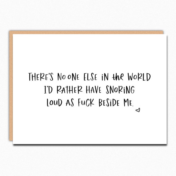 Funny Anniversary Card: Snorer Love, Husband Wife Valentine