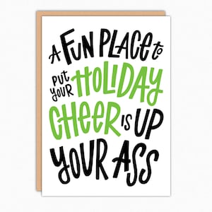 Funny Christmas Card: Rude Holiday Cheer, Handlettered Design