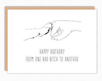 Birthday Gift From Dog. Birthday Card For Dog Mom. Folded Greeting Card With Envelope. Blank inside. Fist Bump IN554