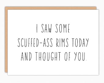 Funny Tesla Scuffed Rims Card - Sassy Gift for Car Lovers & Elon Fans IN578