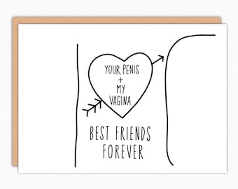 Valentines Day Gift For Him. Anniversary Card For Husband For Boyfriend. Funny Birthday Card For Him. Penis Vagina Best Friends Forever 179