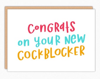 Funny Pregnancy Card. Funny Baby Shower Card. New Baby Card. Congrats Baby Card. Pregnancy Card Funny. Congrats on your new cockblocker 255