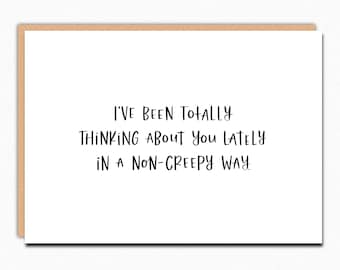 Thinking of You Card: Non-Creepy Friendship Greeting Card