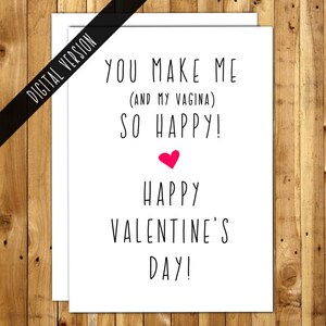 Valentine Card Printable. Printable Valentine Cards Naughty. Digital Download. Instant Download . You Make Me So Happy