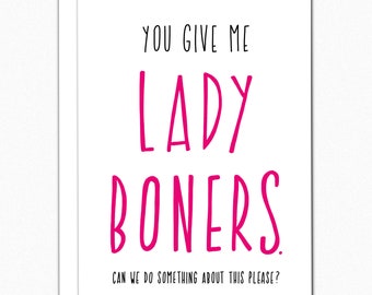 Sexy Birthday Card. Sexy Cards. Naughty Card. Dirty Cards. Kinky Card. For Husband. Card For Boyfriend For Him. Love Card. Lady Boners 009