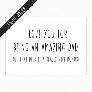 Carte imprimable pour la fête des pères coquine de sa femme. Carte Dilf drôle de fête des pères en téléchargement numérique pour mari pour petit ami Incroyable papa Dick Bonus