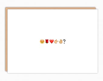 Funny Love Card. Long Distance Relationship Card. Naughty Cards For Husband Wife Boyfriend Girlfriend. Adult Valentine Card. Emoji Card 180